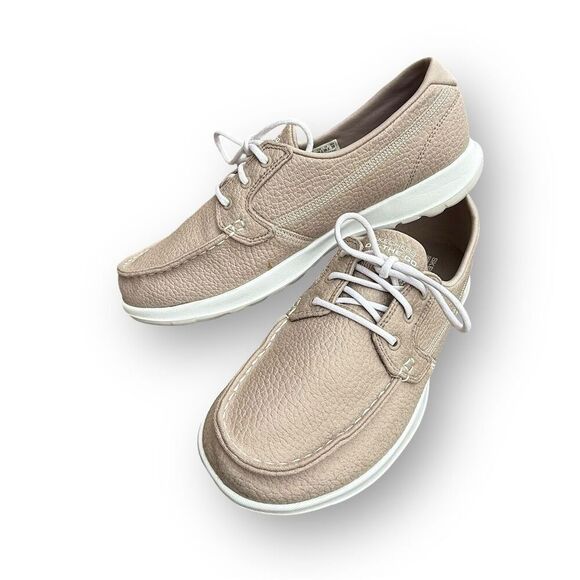Skechers On-The-Go Flex Lite Eclipse Walking Shoes Beige Athleisure Preppy Foam - Picture 3 of 14